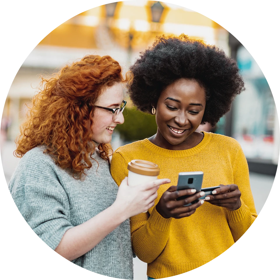 Nurses with Coffe and cell phone