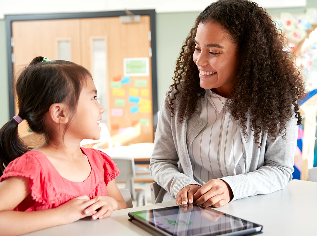 Teacher and student iPAD
